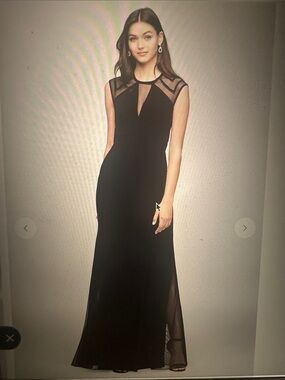 NWT Nightway Illusion Jersey Mermaid Gown with Keyhole Back, size 14
